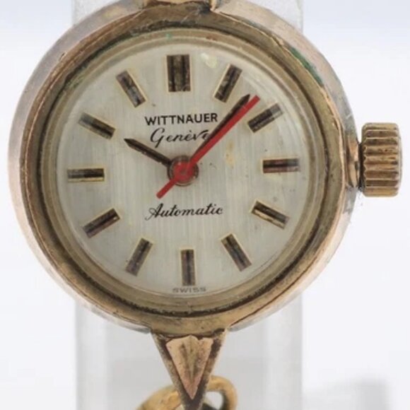 Vintage Wittnauer Geneve Cocktail Ladies Automatic Wristwatch 7550 Gold Tone main image 5